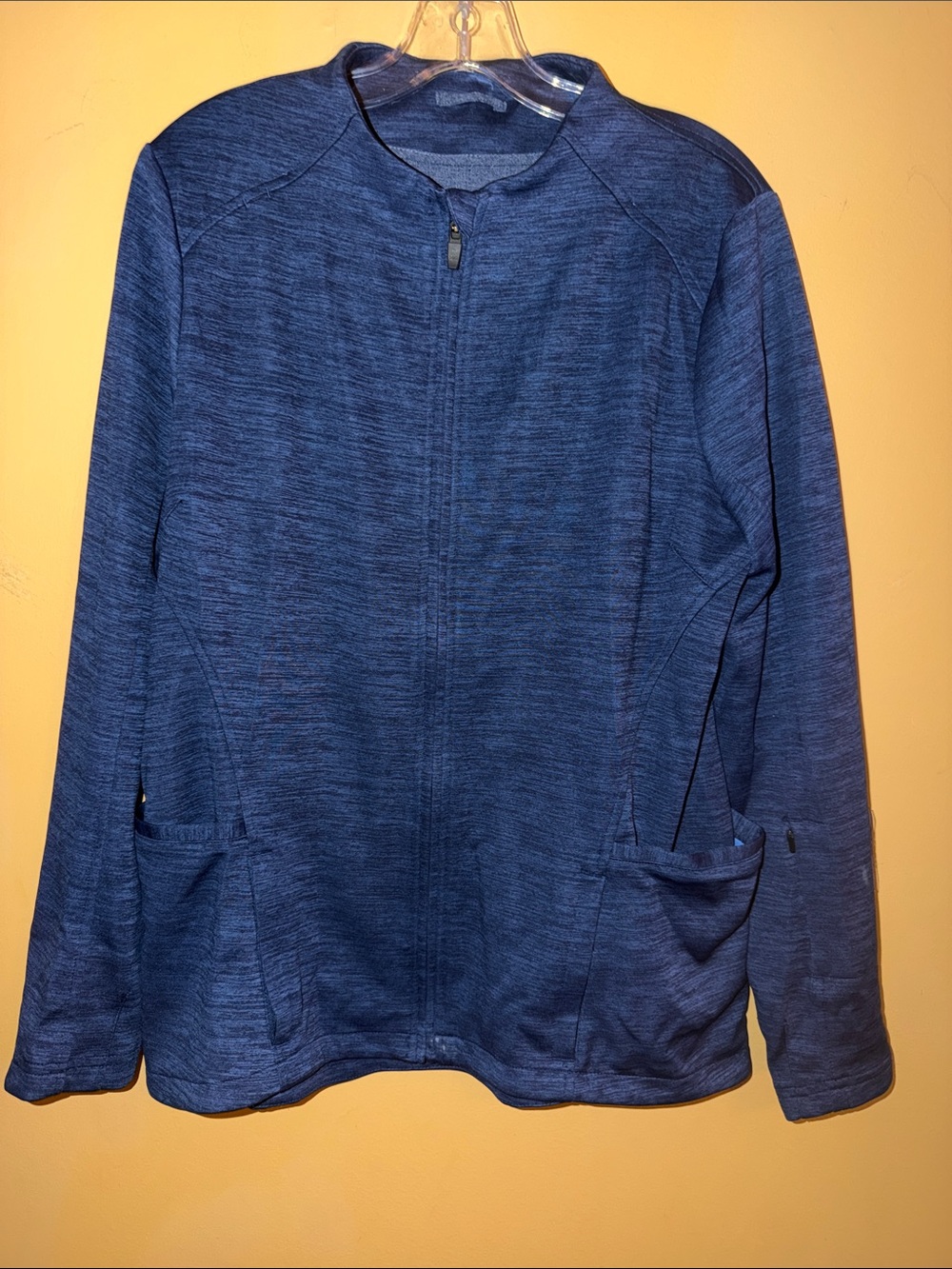 Women’s Scrub Jacket in Heathered Navy Blue